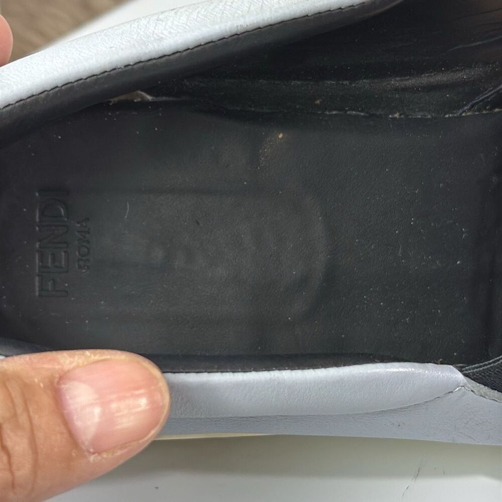 (N7) Fendi Monster leather slip-on sneakers, size 37, men's one shoe, right shoe - Picture 10 of 15